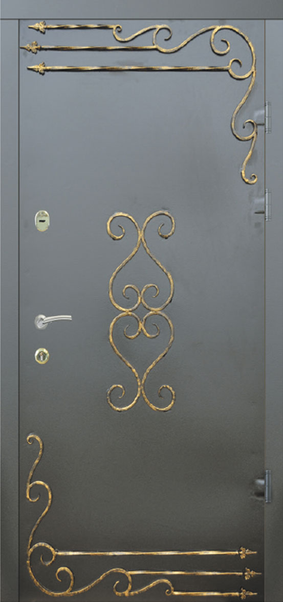Двері з металу. З ковкою