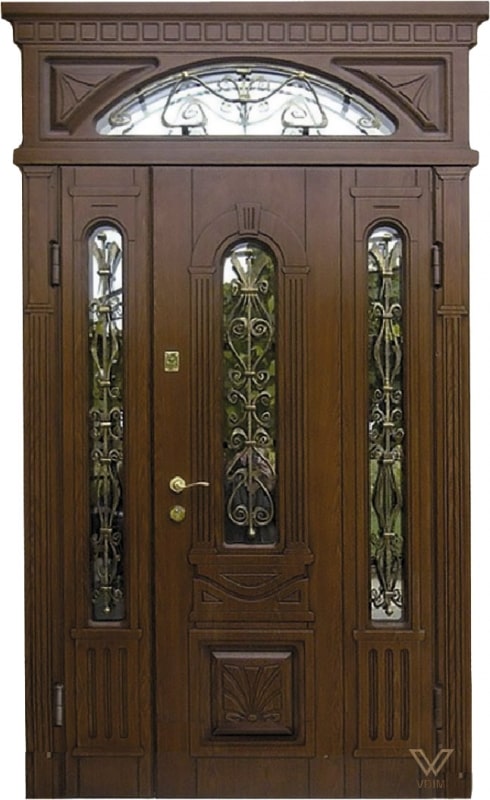 Двері вхідні, двополі з фрамугою