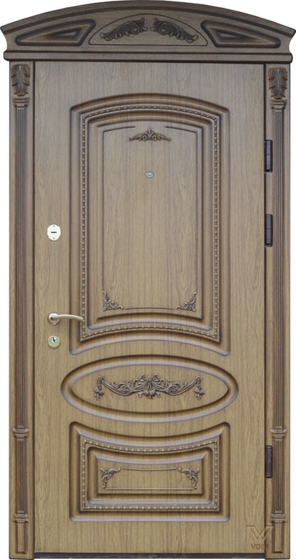 Двери однополые с карнизом