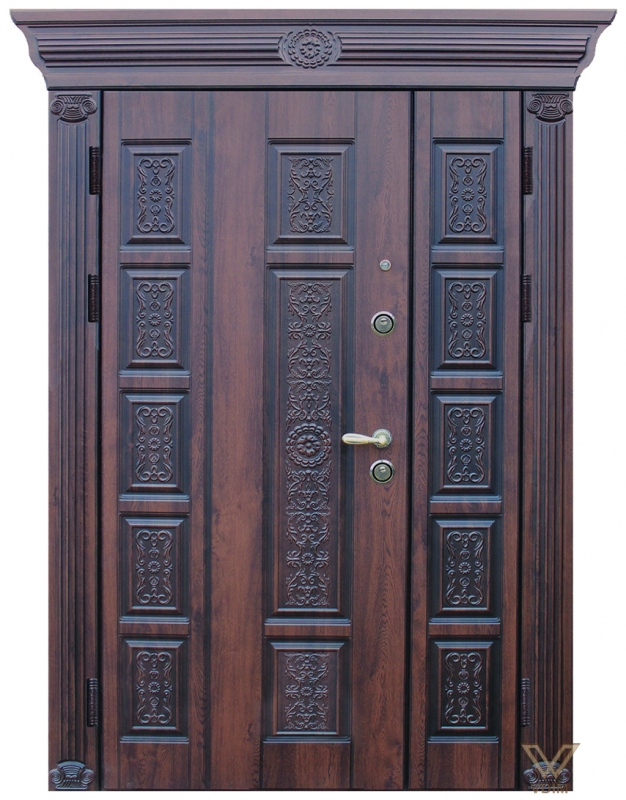 Двери двуполые. С карнизом.