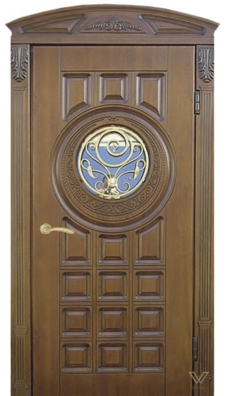 Двері вхідні однополі з карнізом