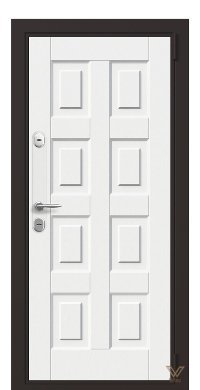 Двері в квартиру, біле дерево