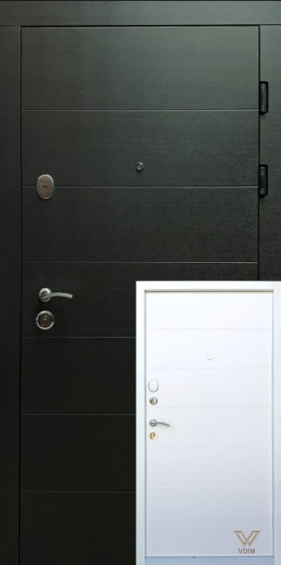 Елегант вулиця рама 2 кольори + ТЕРМОРОЗРИВ, Венге темний горизонт/Біле дерево, 860x2040