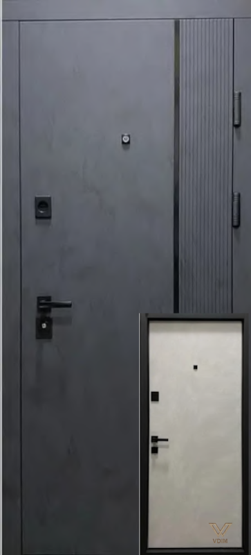 Техас Квартира, Бетон антрацит/Бетон сніжний, 860x2040