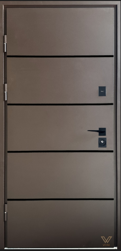 Стріт Браун ЛЮКС   (метал-МДФ), Коричневий структирний/ темний горіх, 860x2040