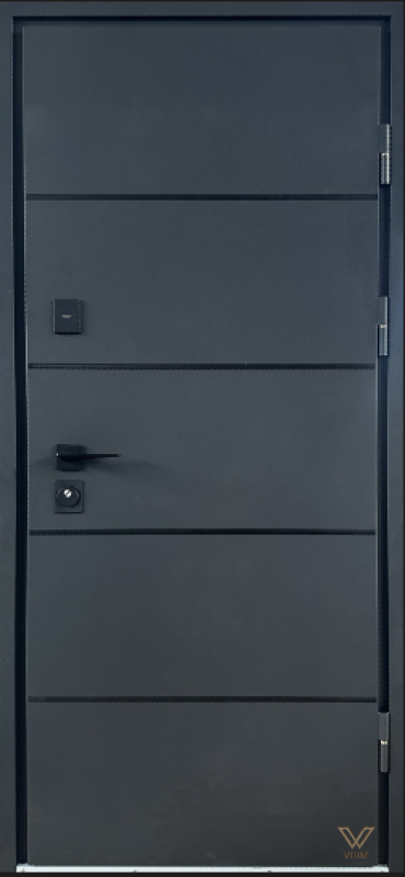 Стріт грей ЛЮКС  (метал-МДФ), Графіт структура/ графіт матовий, 860x2050