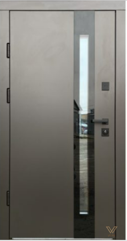 Акорд зі склопакетом, вулиця, Сірий композит /антрацит, 860x2050