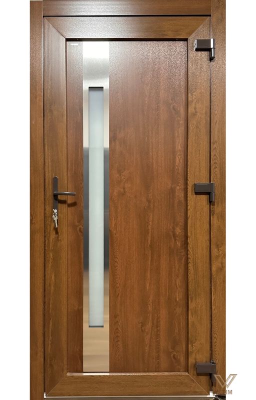 Двері вхідні металопластикові з HPL панелью (ПВХ -02) 950*2050 ПРАВА